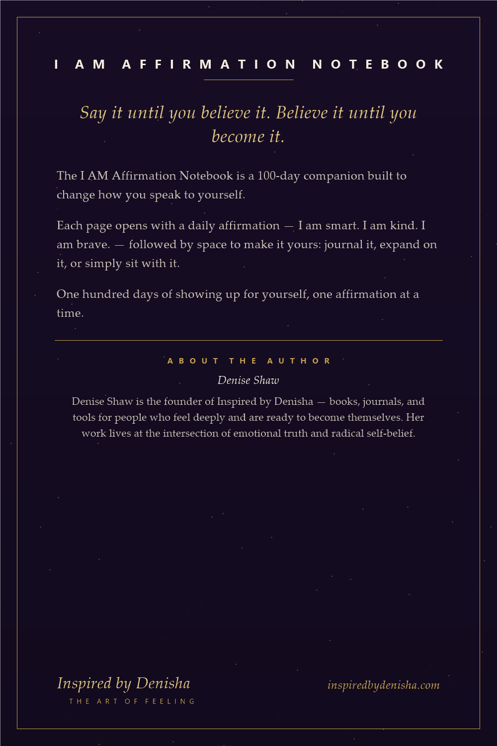 I AM Affirmation Notebook back cover